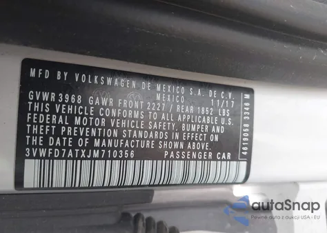 2018 Volkswagen Beetle S/Coast из США, поврежденный, VIN 3VWFD7ATXJM710356